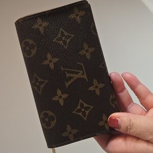 monogram zipper wallet